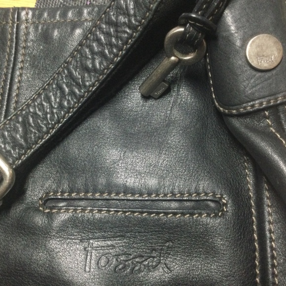 Fossil Crossbody bag, Black leather, new never used. - Picture 8 of 9